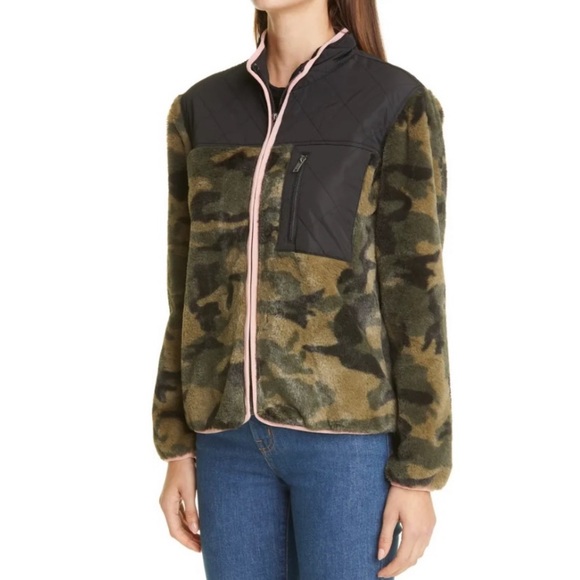 RAILS Wesley Front Zip Camo Fleece Quilted Jacket NEW Size XS Faux Fur - Picture 15 of 16